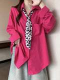 Women's Summer Casual Elegant Long Sleeve Loose Shirt 2026 | Casual Shirt - Rose Red