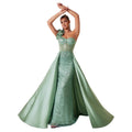Women's Strapless One-Shoulder Sequin Waist-Cinching A-Line Classic Socialite...
