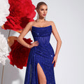 Women's Strapless Sequin Slim Fit Slimming Premium Evening Gown Banquet Party