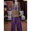 Summer Artistic Casual Wide Leg Pants + Shirt + Pants Set
