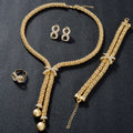 French Elegant Western Rhinestone Stud Earring Necklace Set Bracelet 4-Piece Set Stylish Elegant Light Luxury Premium Accessory Set