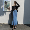 Designer High Waist Slit Skirt