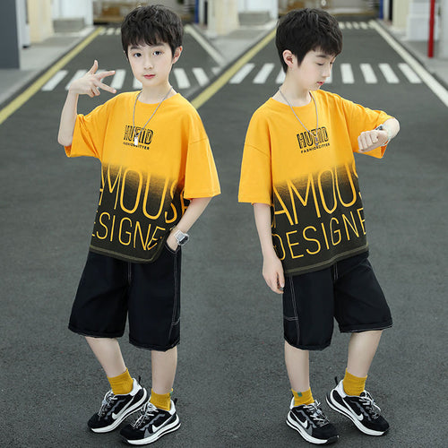 Boys' Cartoon Print Short Sleeve Set
