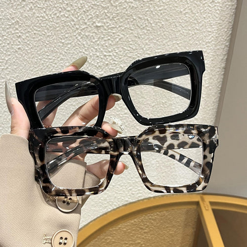 Square Stud Plano Men New Anti-Blue Western Bare Face Glasses Frame Fashionable ins Retro Frame Women