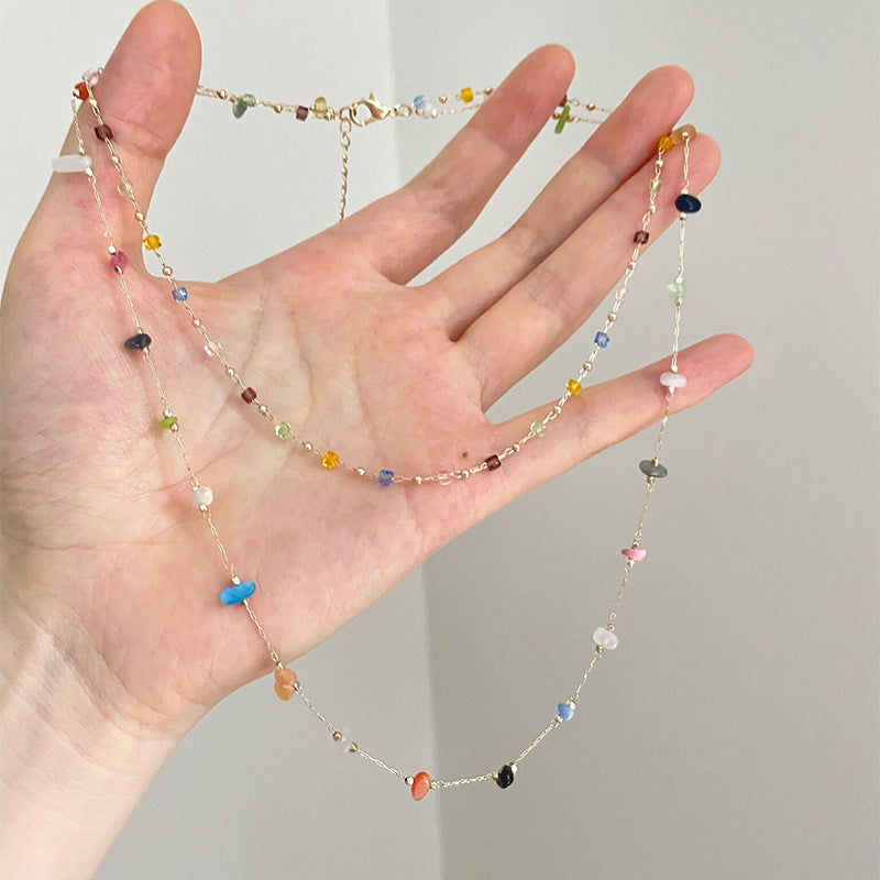 Dopamine Layered Glass Bead Necklace - view 6