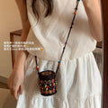 波西米亚民族风椰壳包包项链女夏日度假手工编织斜挎包手机包配饰