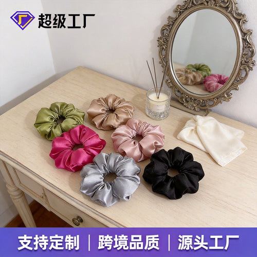 Zhang Xiaohui Style of Solid Satin Silk Large Cord Hair String French Retro Head Sleep Hair Tie Hair Safe Hair Accessory