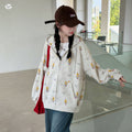 Girls' All-Over Print Hooded Zip Cardigan - Cute
