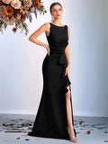Women's Pleated Waist Elegant Evening Gown