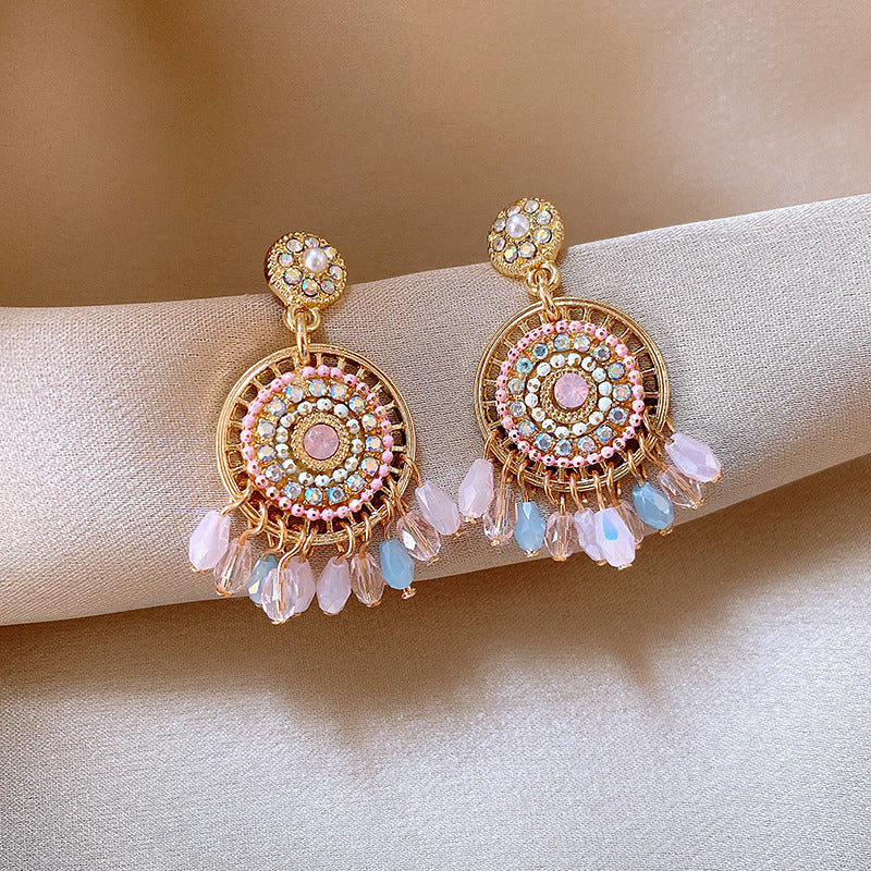 Monet Garden Floral Pearl Stud Earrings - view 12