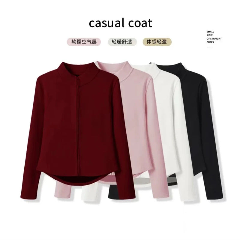 Women's Fall-Winter Stand Collar Fitted Jacket + Top 2026 | Trendy Jacket - As Pictured