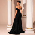 Women's Off-Shoulder Strapless Sequin Mermaid Slim Fit Slimming Evening Gown ...