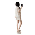 Summer French Fashion Lace Short Sleeve Shorts 2-Piece Set