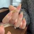 纯手工裸色嬛嬛美甲穿戴甲短款2025新年款高级感精致春夏纯色显白