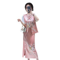 Summer New Chinese Unique Acetate Vest + Jacket + Skirt + Top Set