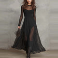 Elegant Fish-Tail Dress - European Style Spliced Long Sleeve Winter Dress Women