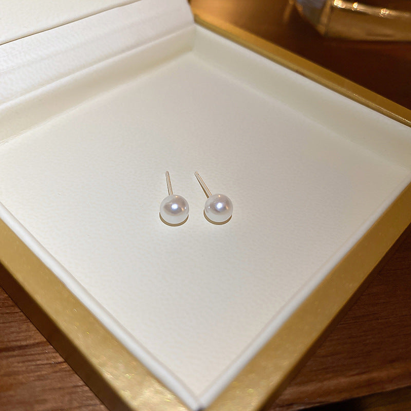 Minimalist Pearl Circle Hoop Earrings - view 8