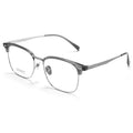 Beesfen Ultra-Light Pure Titanium Big Frame 58 Width Browline Frame With Prescription Glasses Men Plus Face With Glasses Big Face Glasses Frame