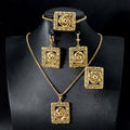 Cross-Border Hit Mysterious Relief 3D Flower Pendant Necklace Retro Rim Western Bestseller Accessory Set
