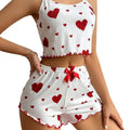 Women's Summer Short Sleeve Lightweight Camisole + Shorts 2026 - White