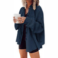 Women's Fall Casual Fashion Lapel Collar Asymmetric Neckline Shirt + Jacket 2026 - Apricot
