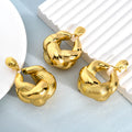 Western Retro Sand Gold Geometric Round Twist Earrings Necklace Set Overseas Personality Set Stock Wholesale