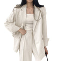 Women's Fall Korean Casual Petite Blazer Set 2026 | 2 Piece Outfit Set - Black Set