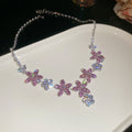 Runaway Princess Super Glitter Crystal Geometric Teardrop Jewelry Set Imperial Breeze Banquet Choker Light Luxury Niche Necklace