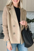 Women's Spring Fashion Elegant Wool Patchwork Jacket 2026 | Trendy Jacket - Brown