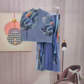 Office Elegant Printed Pleated Skirt 2-Piece Set