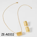 Ancient Greece Retro Bead Gem Fashionable Cutout Carve Engrave Greece Return Pattern Slub Necklace Earrings Set Women New