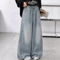 Girls' Stitched Wide-Leg Straight Jeans