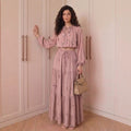 Fall Gentle Lantern Sleeve Crew Neck High Waist Fitted Shirt + Skirt Set