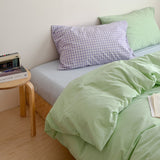 Provence Pillowcase Purple Check Light Green