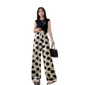 Summer Chinese Casual Printed Wide Leg Pants