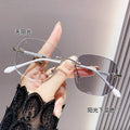 Light-Changing Presbyopia Glasses Anti-Blue Men Overseas Style Pure Seduction Starry Sky Rimless Bare Face Big Frame Women Reading Glasses