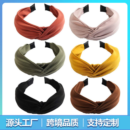 New Retro Cross Comb Knot French Solid Headband Women Head Headband Hair Accessory Headband Custom Wholesale