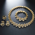 New Import Premium Light Luxury Bracelet Super Sparkle Full Diamond Heart-Shaped Spliced Western Fashionable Women Accessory Set