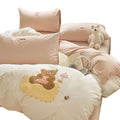 A类全棉磨毛毛巾绣四件套秋冬纯棉保暖床单被套床笠学生宿舍套件