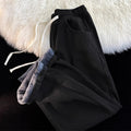 Fall-Winter Petite Lined Elastic Wide Leg Straight Leg Pants