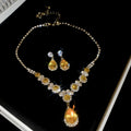 「 Sparkle Dazzling Star River」 Burst Sparkle Teardrop Necklace Fashionable Versatile Niche Design Detail Premium Burst Sparkle Teardrop Necklace