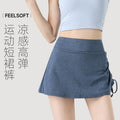 Summer Sporty Drawstring High Waist Skirt + Short Skirt + Pants