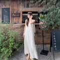 Gentle Vacation Style Camisole Flowing A-Line Fitted Dress