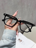 Simple Square Frame Blue-Light Glasses Overseas Big Face Bare Face Slender Versatile Trendy Glasses Frame Women Plano