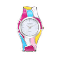 2025 Women Random Droplet Oil Color Rainbow Quartz Bangle Watch Cross-Border Pro Supply Export Watch Supply