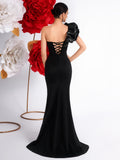 Women's One-Shoulder Slim Fit Slimming Classic Premium Evening Gown