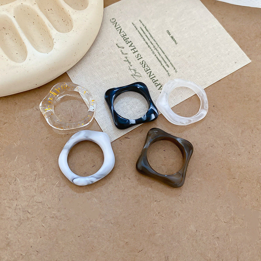 Vintage Resin Geometric Statement Ring - view 7