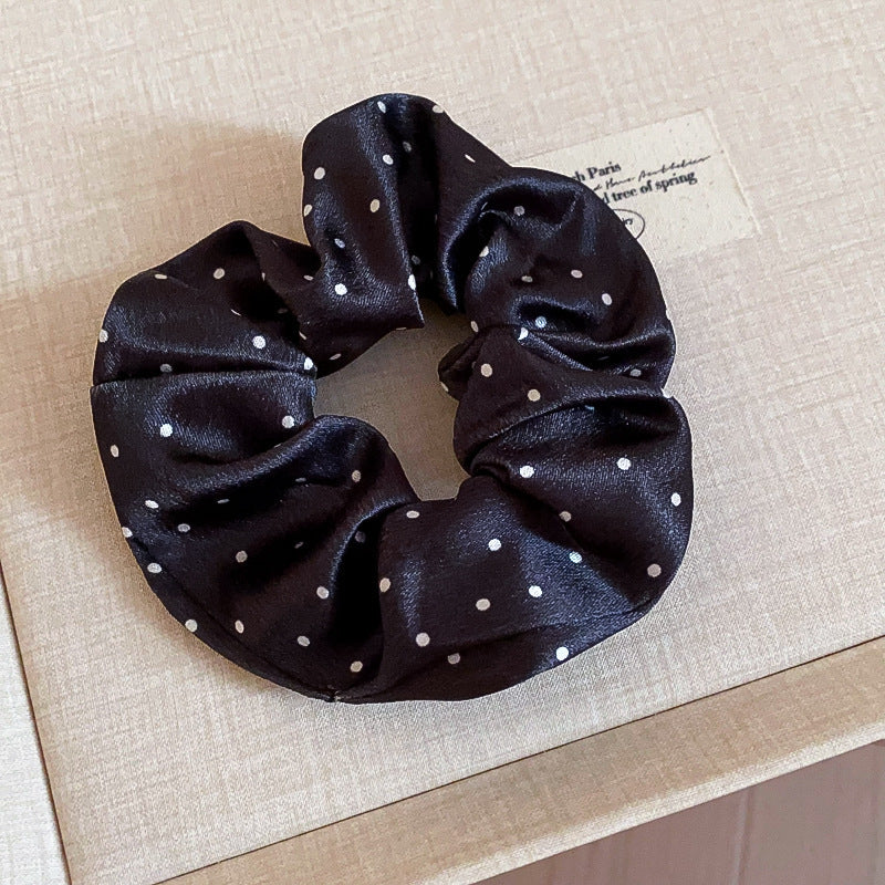 Korean Satin Polka Dot Scrunchie - view 7