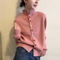 Women's Winter Knit Wool Sweater + Cardigan 2026 | Layered Cardigan - Pink
