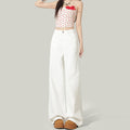 Fall Petite High Waist Drapey Wide Leg Straight Leg Pants